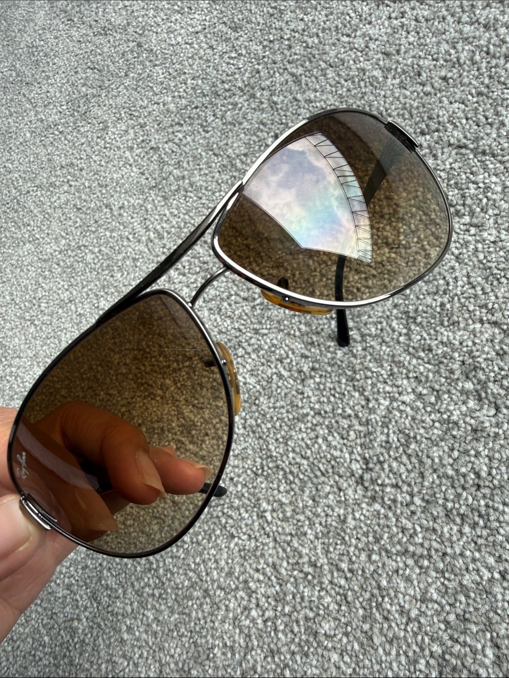Ray-Ban Warrior Aviator Sunglasses in Polished Gunmetal - Picture 3 of 5